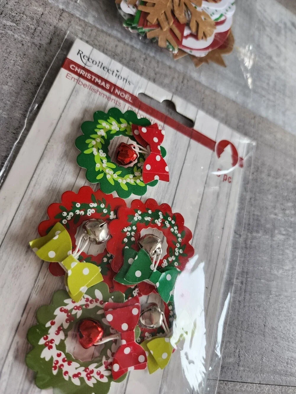 3D Stickers Large LOT - Recollections - Christmas Wreaths Wood Calendar NEW #32